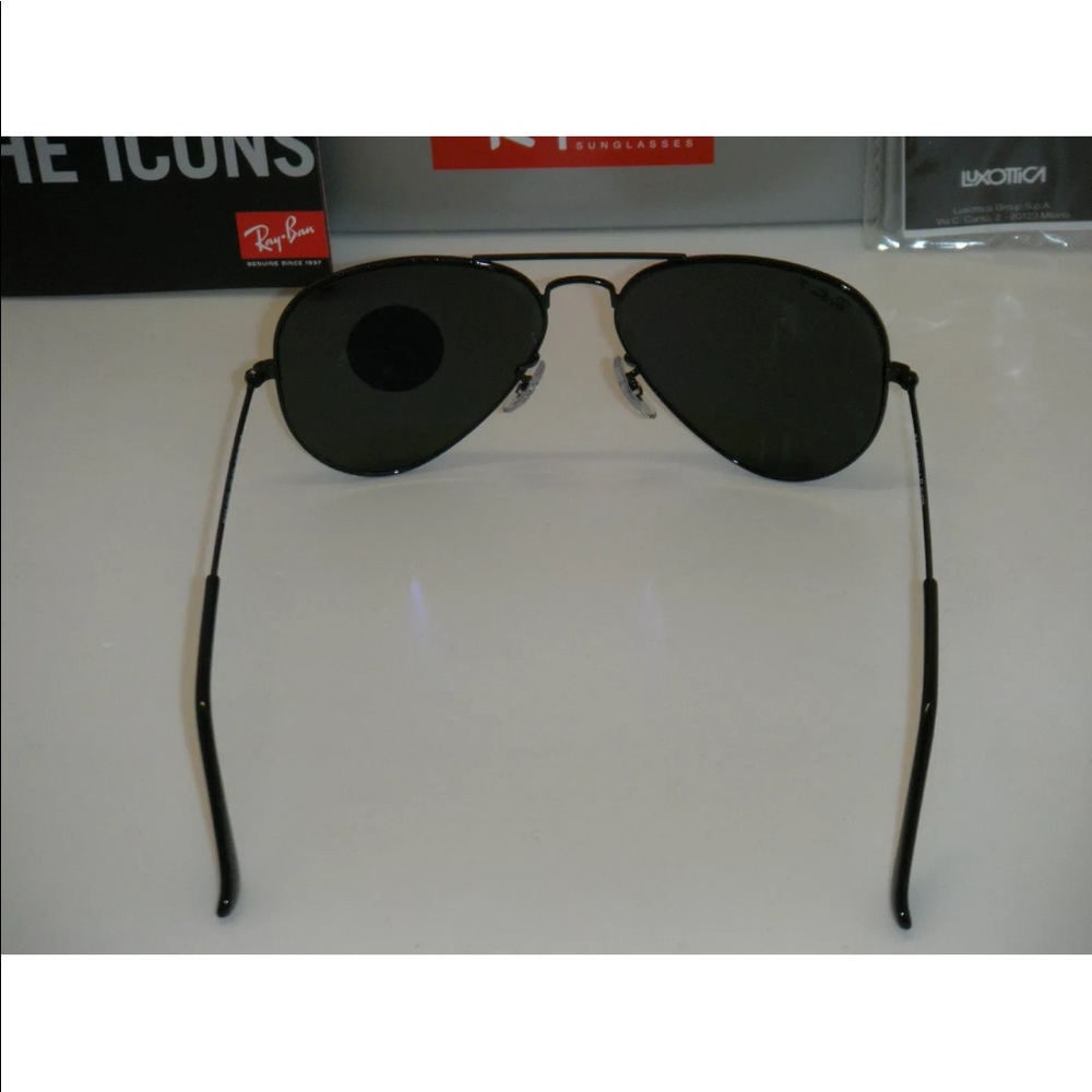 New Rayban Aviator 3025 Polarized Black/Green 58mm - Picture 4 of 8